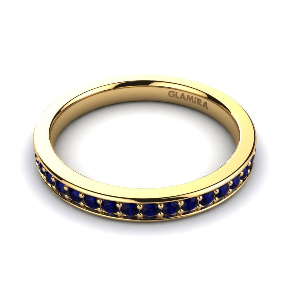 14ct Yellow Gold Dark Blue Zirconia Bridal Set Dreamy-Ring B