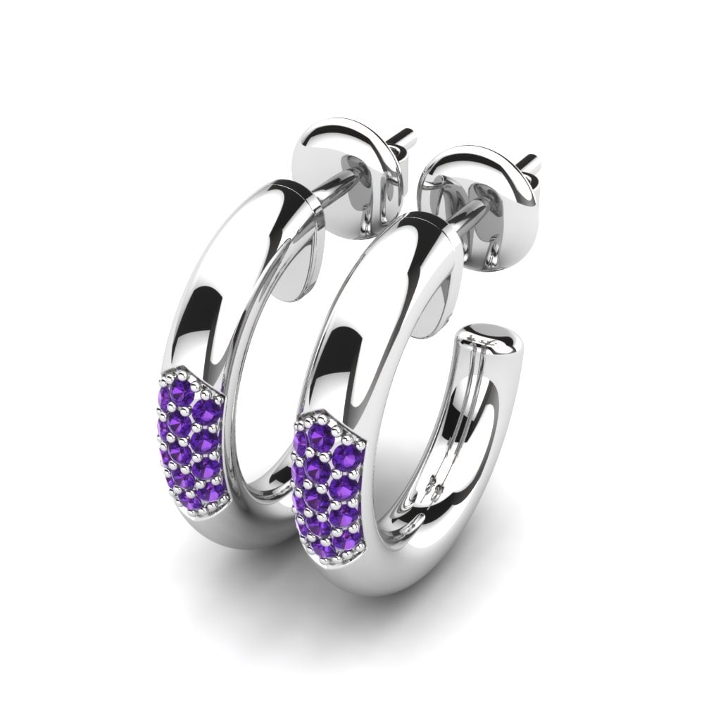 950 Palladium Amethyst Women's Earring Tiana