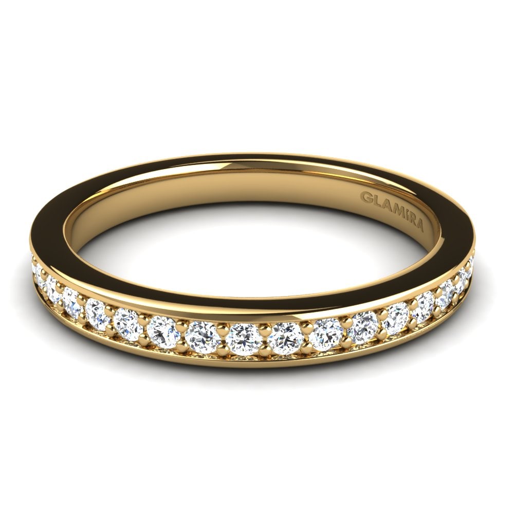 14ct Yellow Gold Moissanite Bridal Set Glowing Beauty-RING B