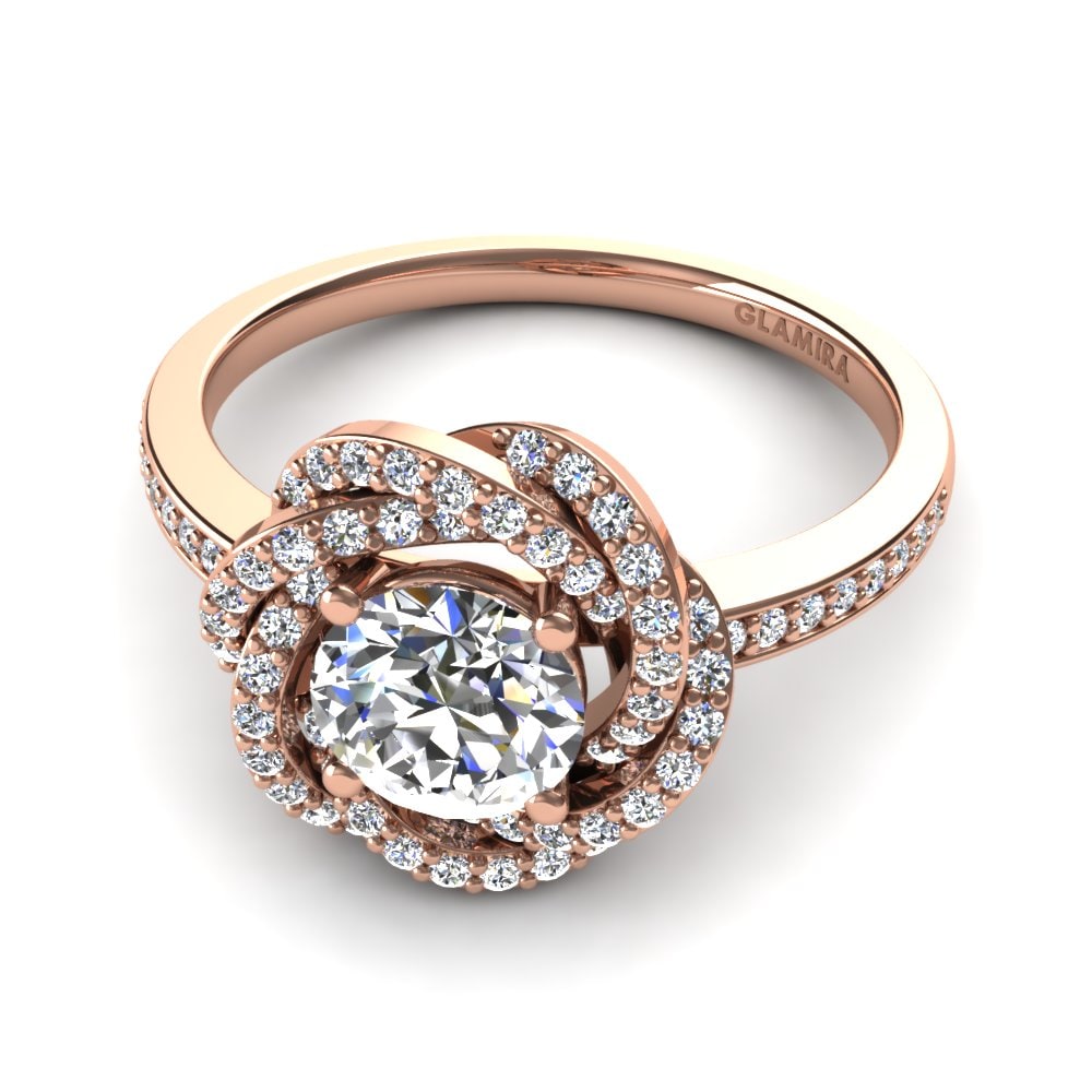14k Oro Rosa Anillo de compromiso Maggie