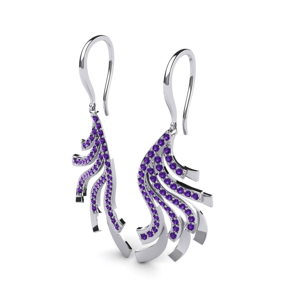 950 Palladium Amethyst Women's Earring Jacey