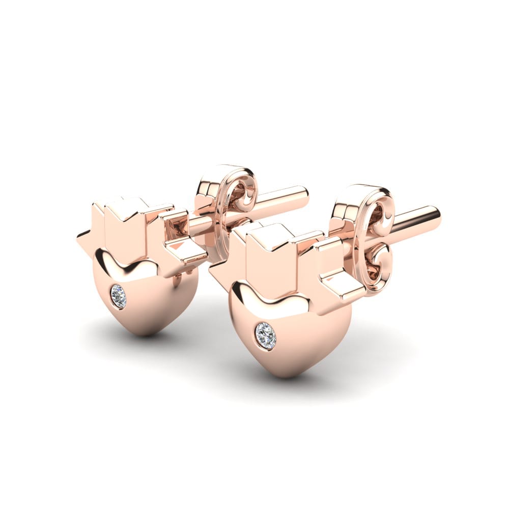 Or rose 14k Diamant De Synthèse Boucle d'oreille enfant Dijana