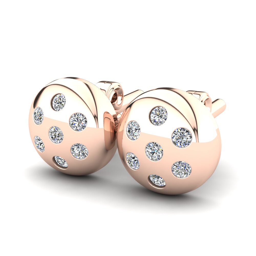 Or rose 14k Diamant De Synthèse Boucle d'oreille enfant Deleon