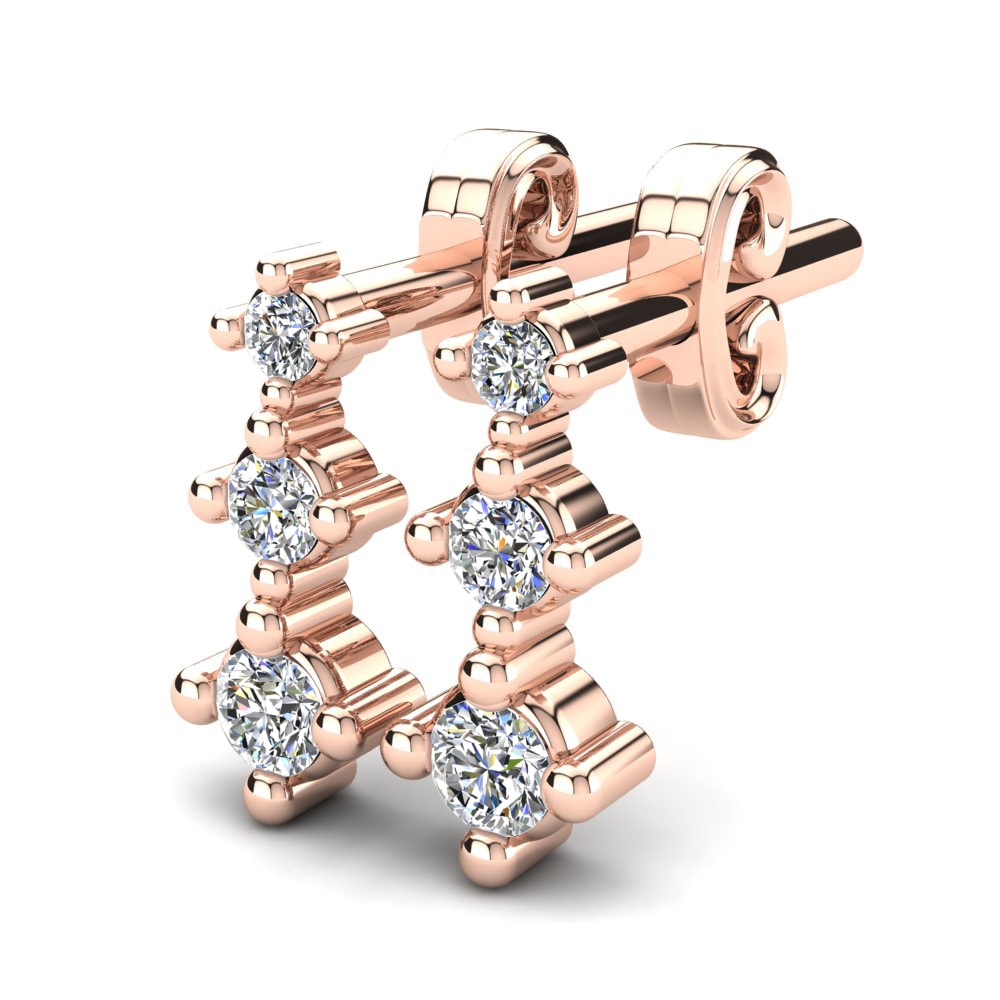 Or rose 14k Diamant De Synthèse Boucle d'oreille enfant Dellish