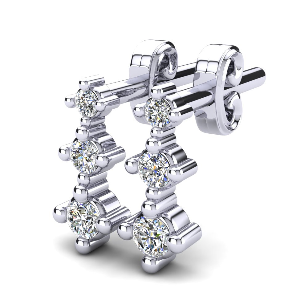 Or Blanc 14k Diamant De Synthèse Boucle d'oreille enfant Dellish