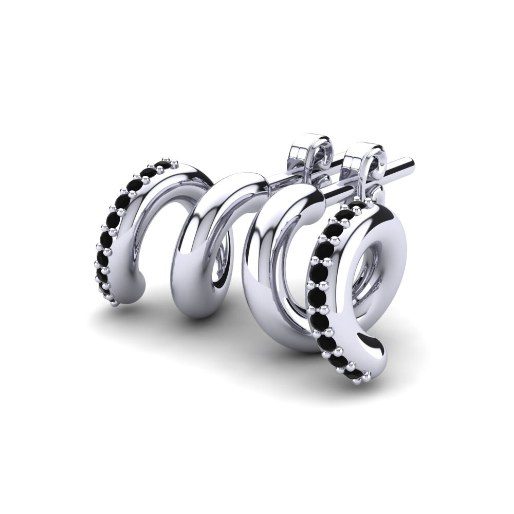 18k White Gold Black Sapphire Kid's Earring Eilonwy