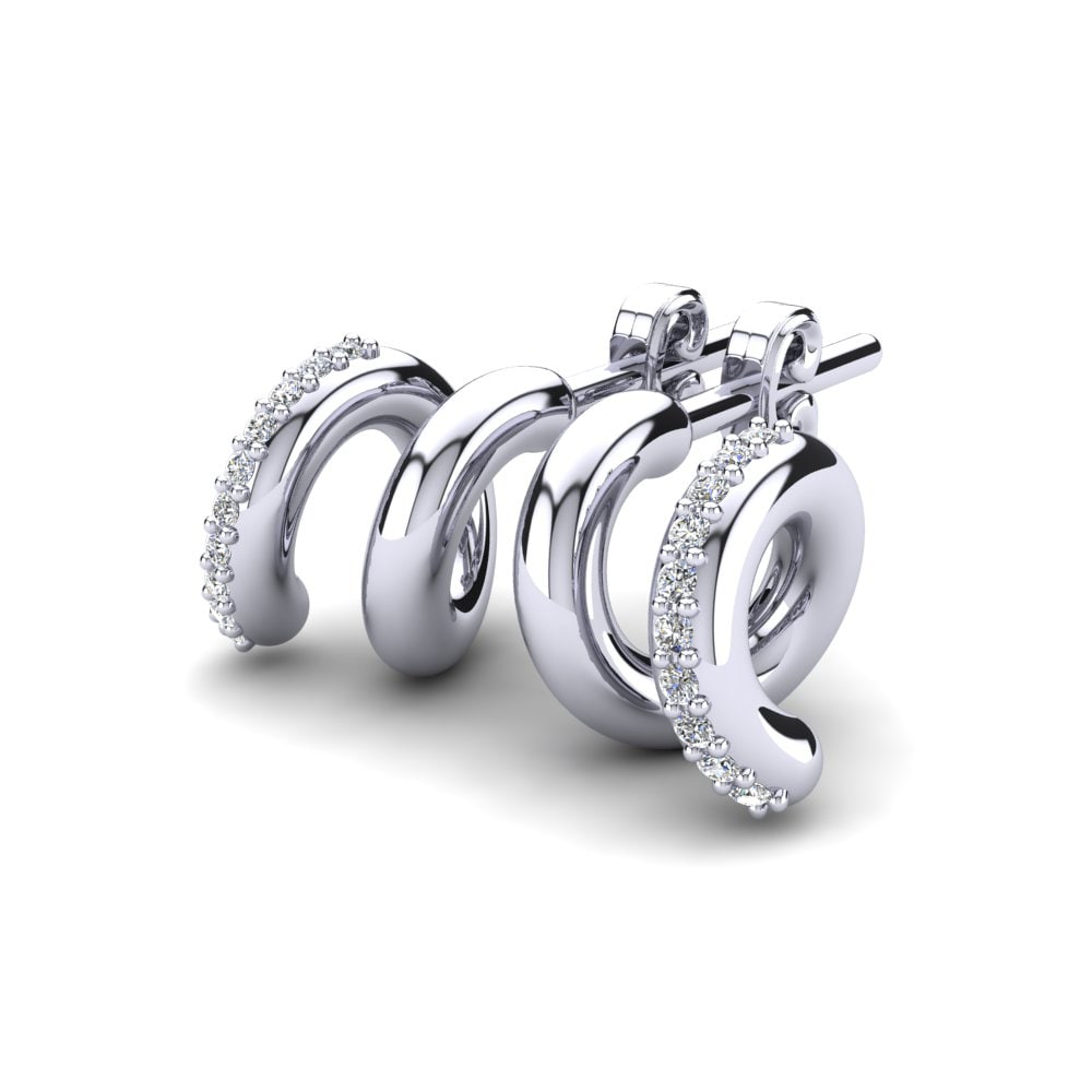 Or Blanc 14k Diamant De Synthèse Boucle d'oreille enfant Eilonwy