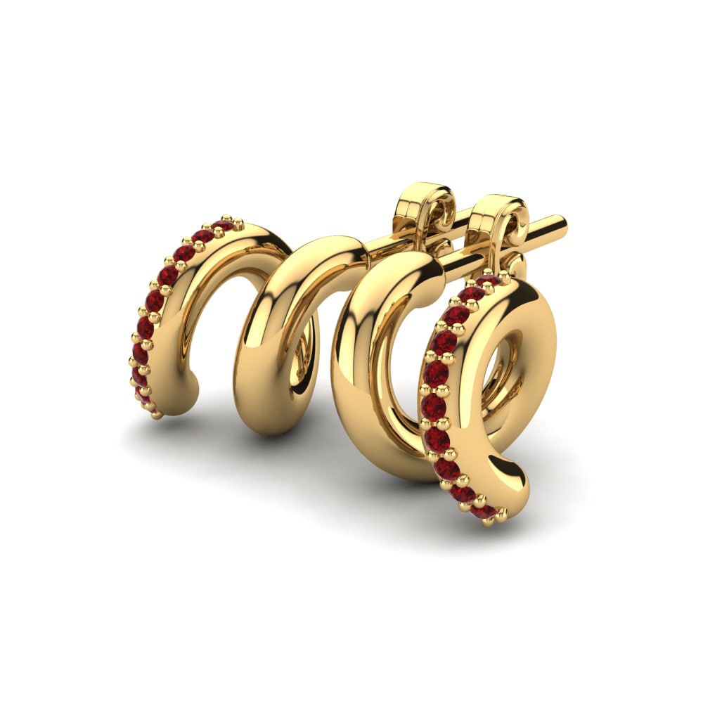 14ct Yellow Gold Ruby Kid's Earring Eilonwy