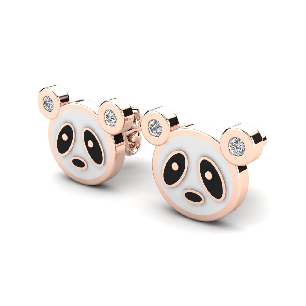 Or rose 14k Diamant De Synthèse Boucle d'oreille enfant Elish