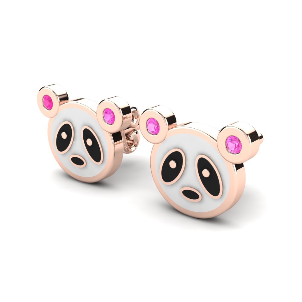 14k Rose Gold Pink Tourmaline Kid's Earring Elish