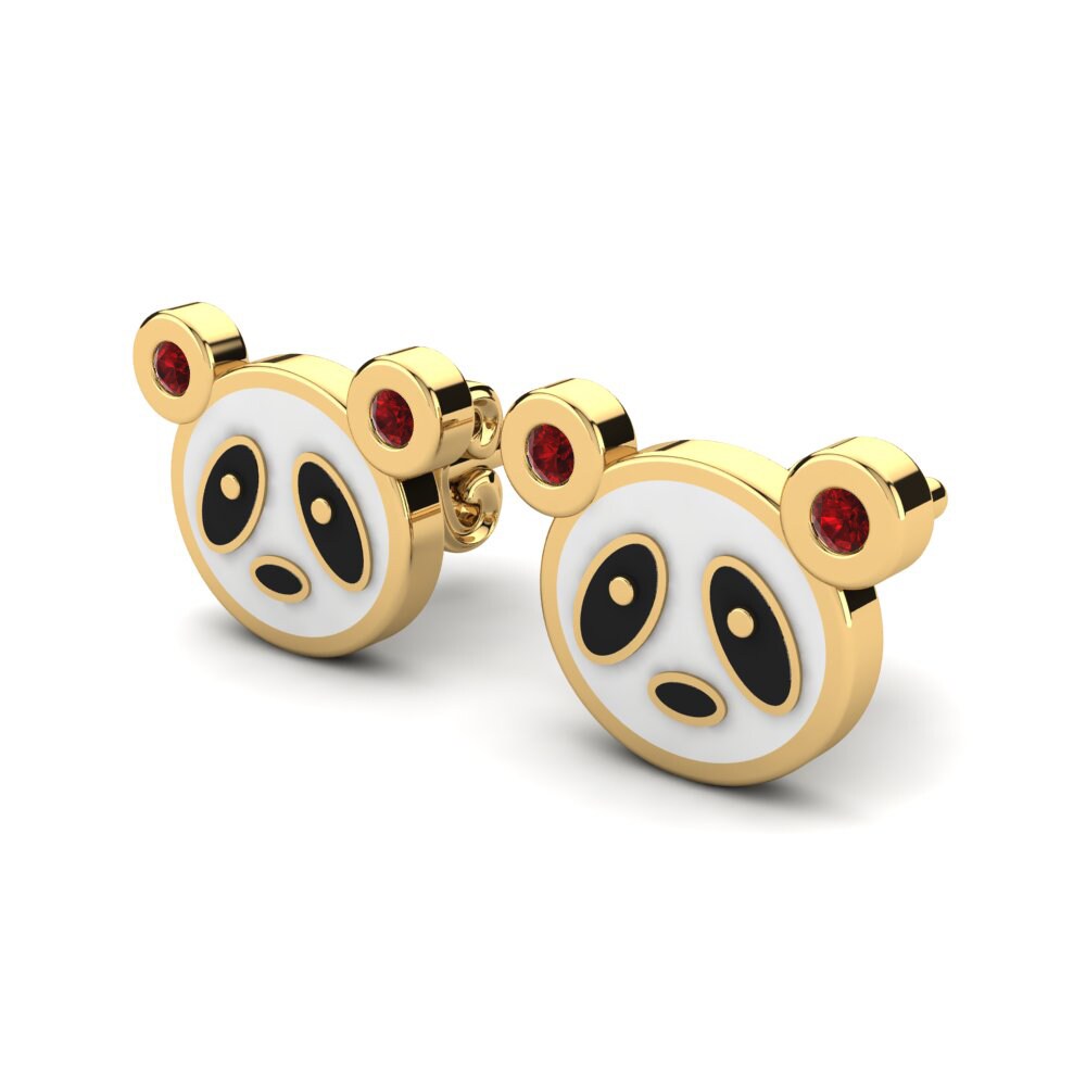 14ct Yellow Gold Ruby Kid's Earring Elish
