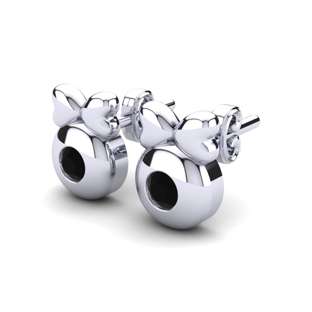 18k White Gold Black Sapphire Kid's Earring Eshaun