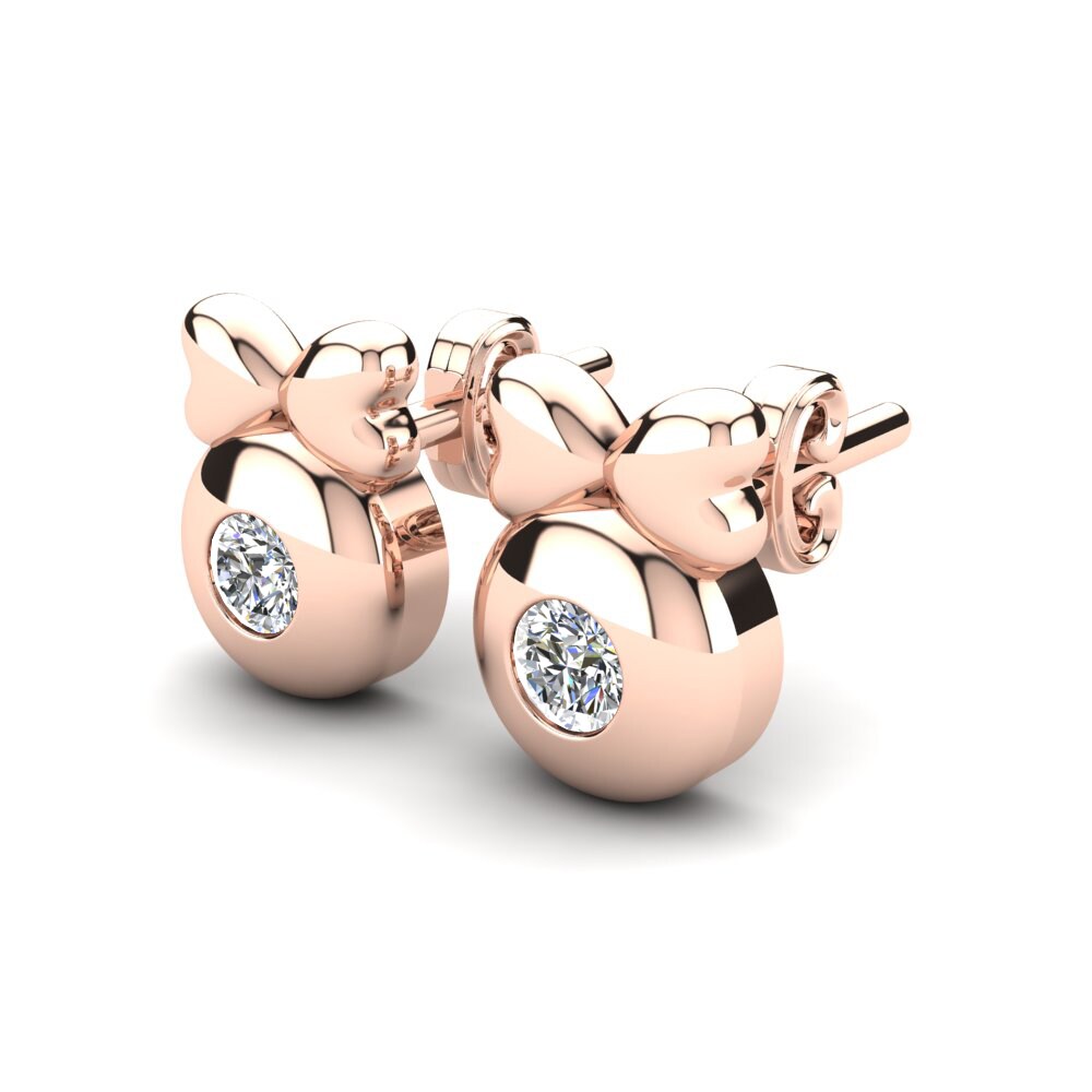 Or rose 14k Diamant De Synthèse Boucle d'oreille enfant Eshaun