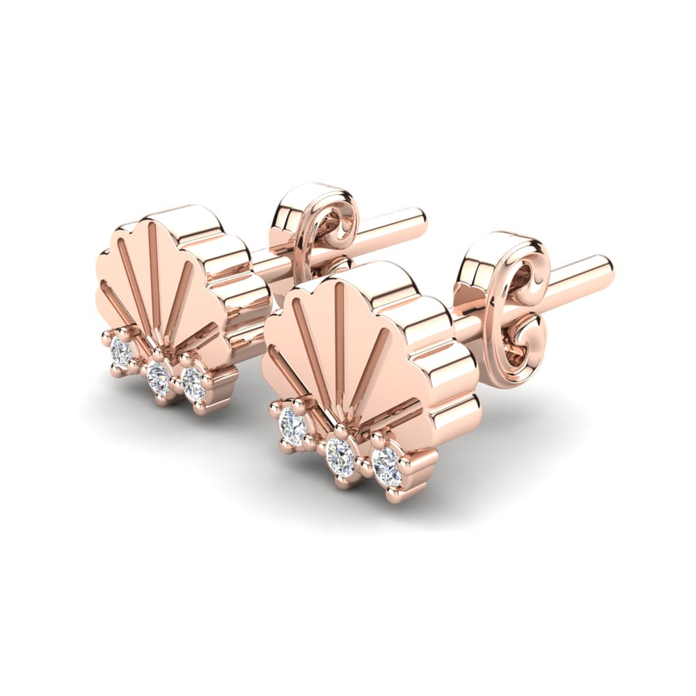 Or rose 14k Diamant De Synthèse Boucle d'oreille enfant Fambiola
