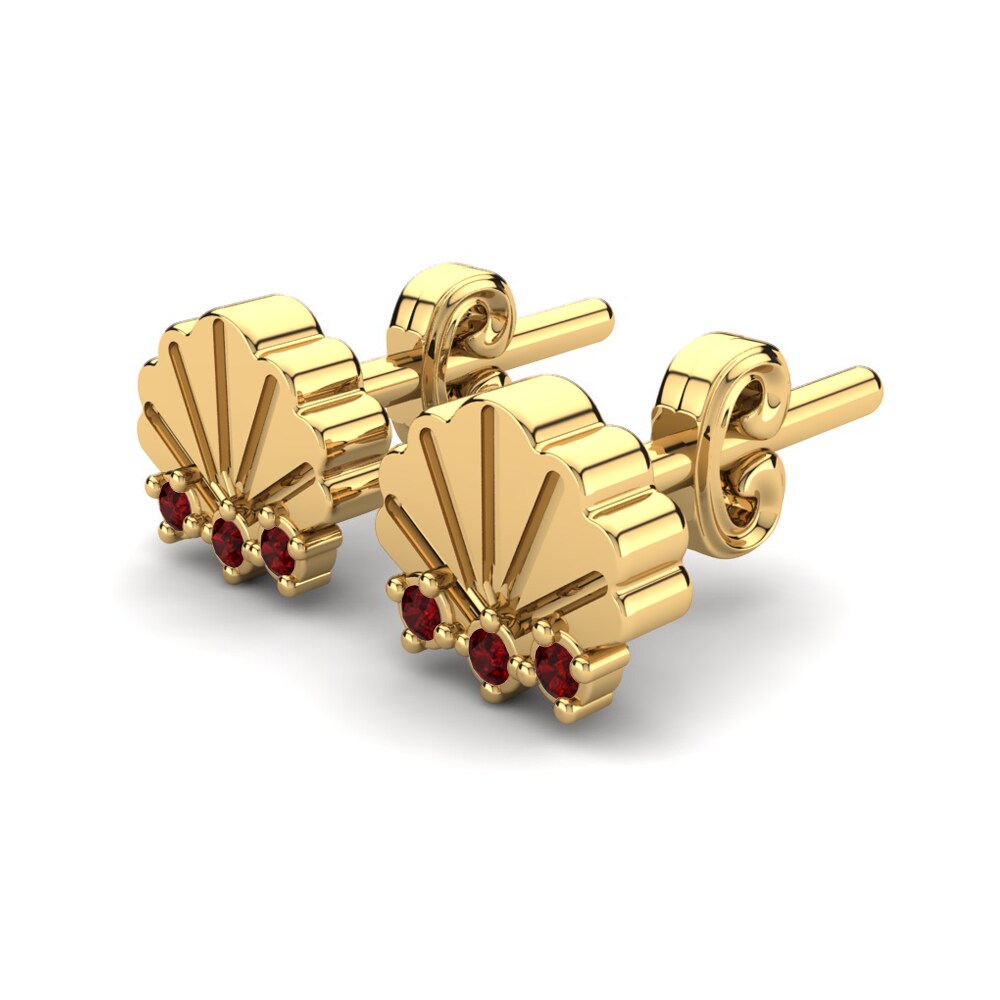 14ct Yellow Gold Ruby Kid's Earring Fambiola