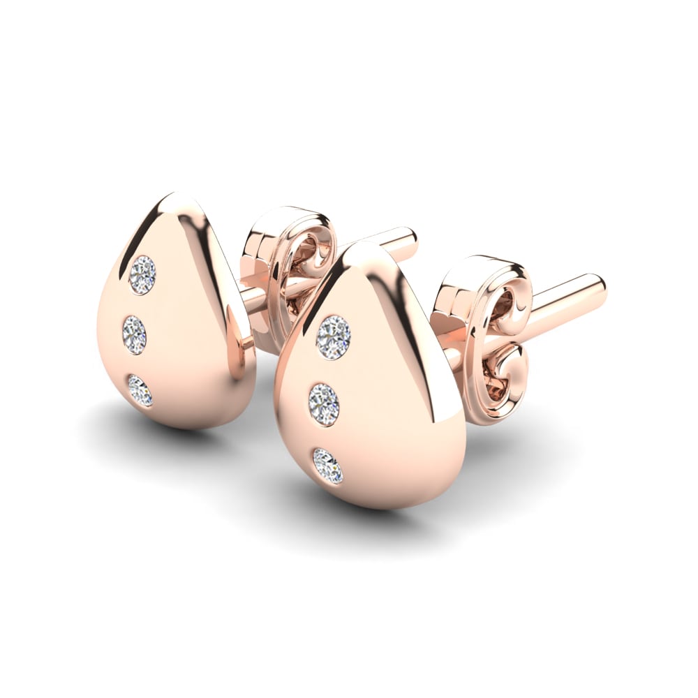 Or rose 14k Diamant De Synthèse Boucle d'oreille enfant Fluffy