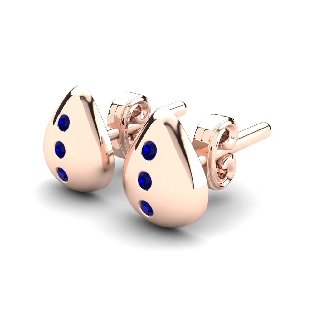 14k Rose Gold Sapphire Kid's Earring Fluffy