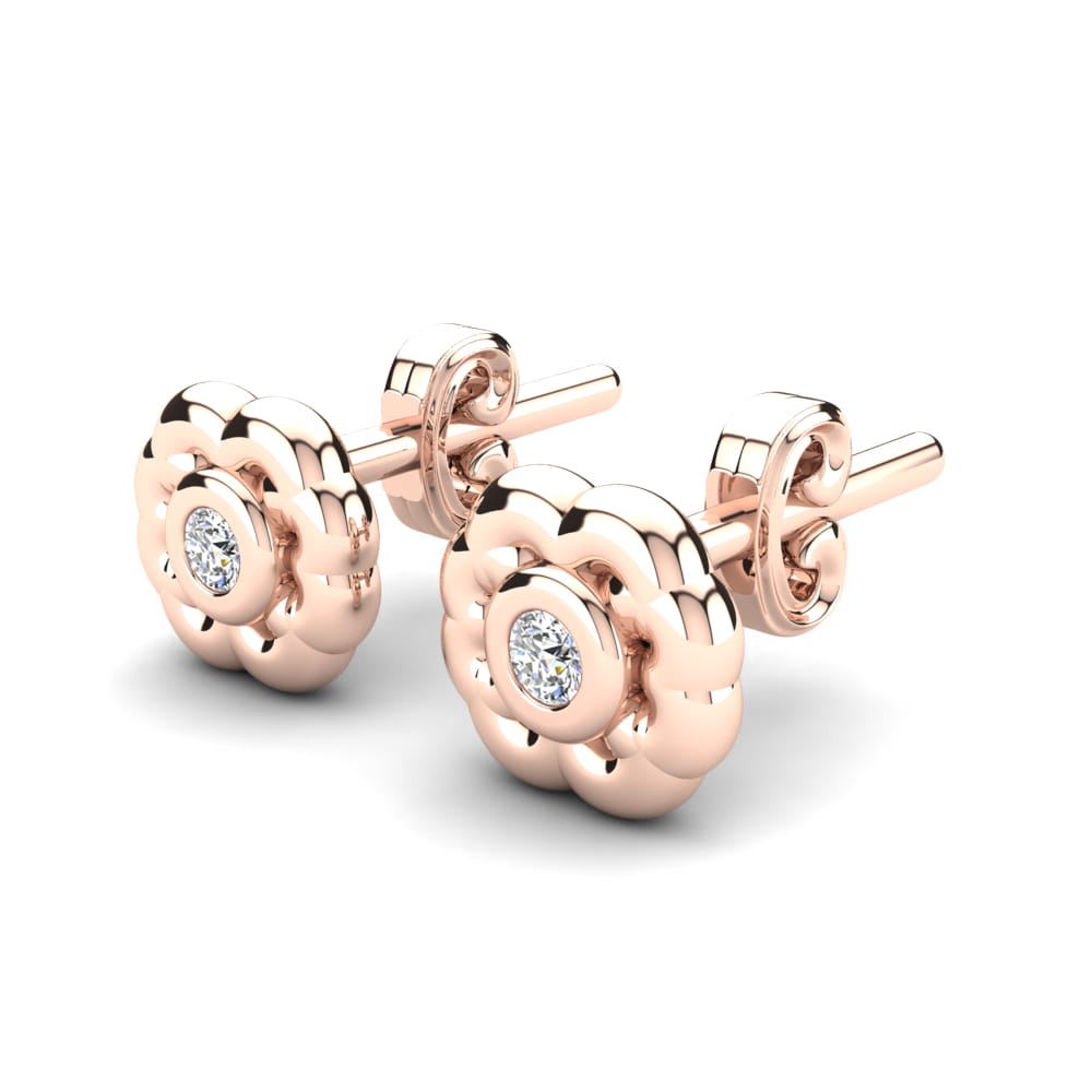Or rose 14k Diamant De Synthèse Boucle d'oreille enfant Flurry