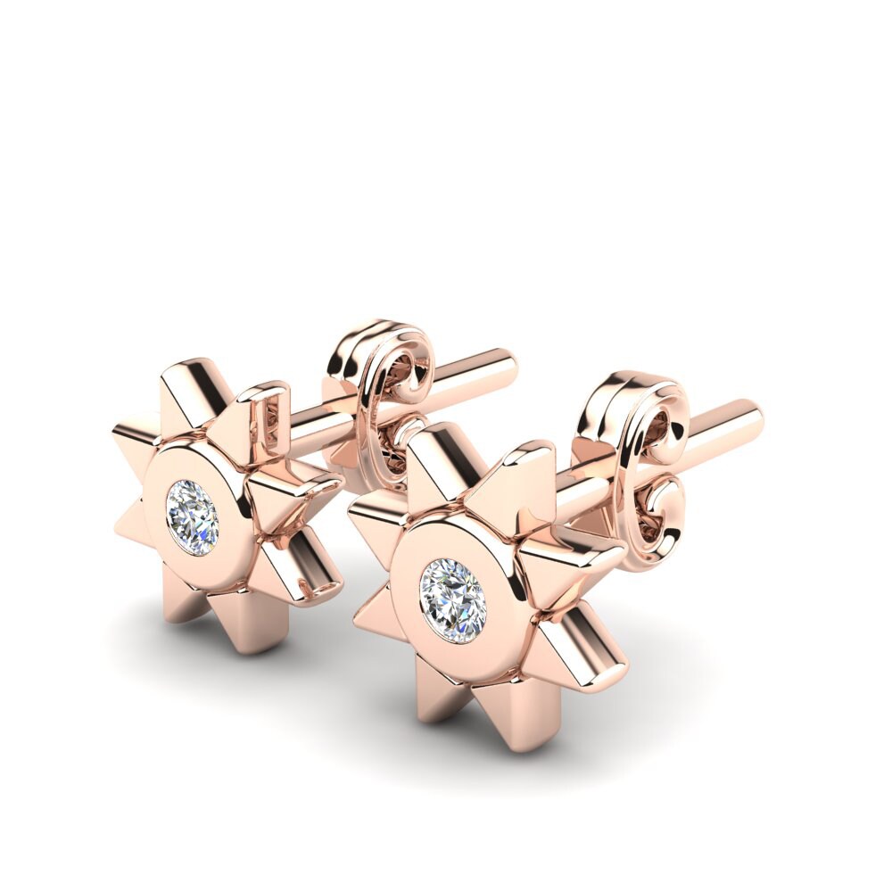 Or rose 14k Diamant De Synthèse Boucle d'oreille enfant Dreama