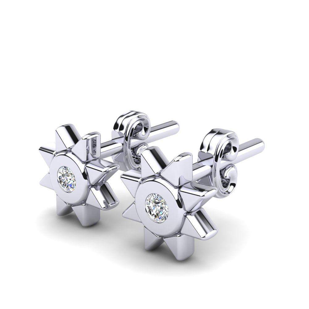 Or Blanc 14k Diamant De Synthèse Boucle d'oreille enfant Dreama