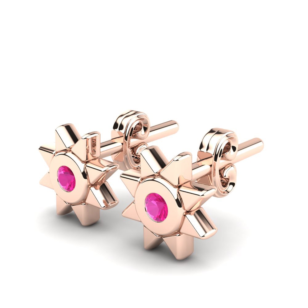 14k Rose Gold Pink Tourmaline Kid's Earring Dreama