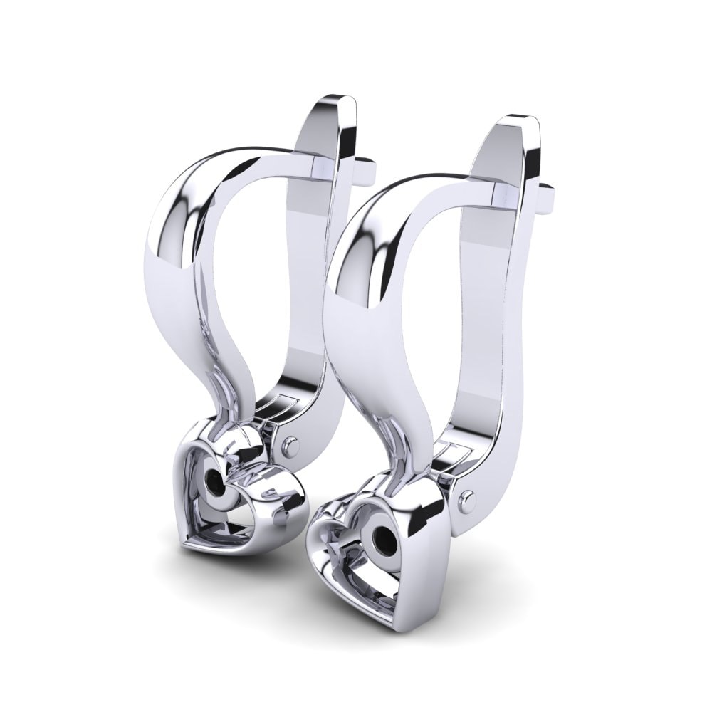 18k White Gold Black Diamond Kid's Earring Diorama