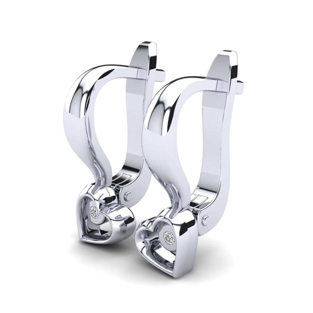 Or Blanc 14k Diamant De Synthèse Boucle d'oreille enfant Diorama