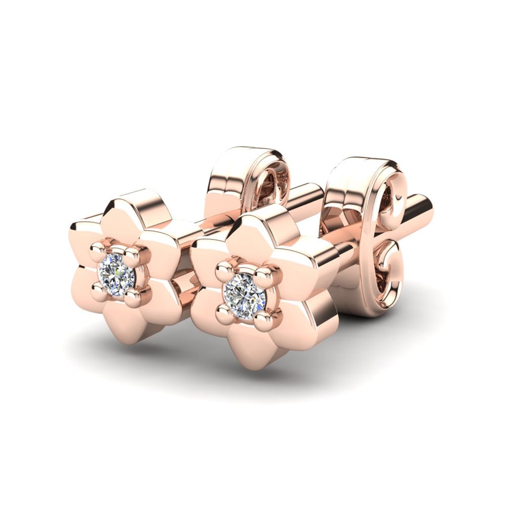 Or rose 14k Diamant De Synthèse Boucle d'oreille enfant Deylin