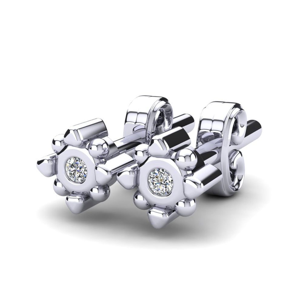 Or Blanc 14k Diamant De Synthèse Boucle d'oreille enfant Destined