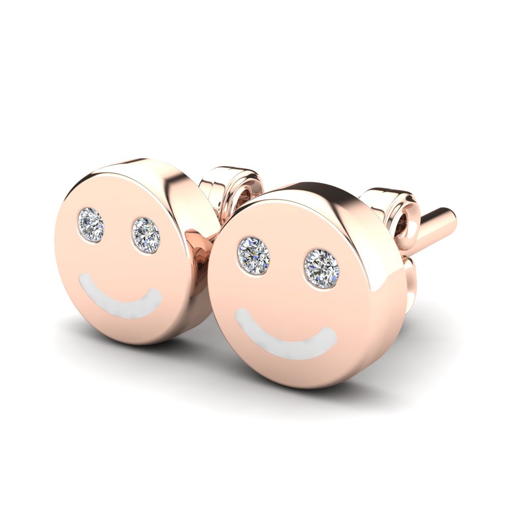 Or rose 14k Diamant De Synthèse Boucle d'oreille enfant Delbin