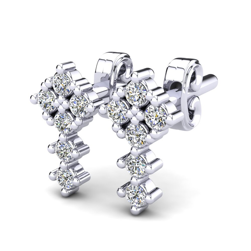Or Blanc 14k Diamant De Synthèse Boucle d'oreille enfant Delaini