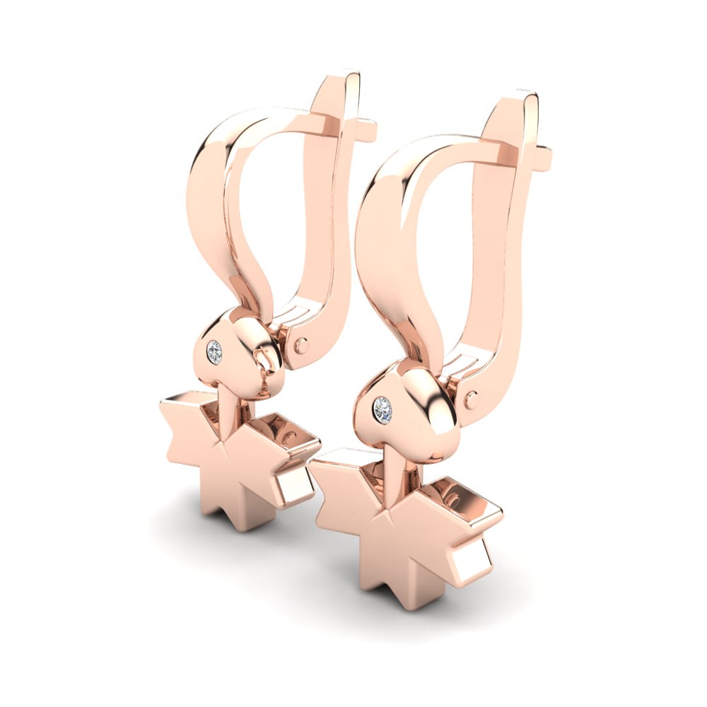Or rose 14k Diamant De Synthèse Boucle d'oreille enfant Cintia