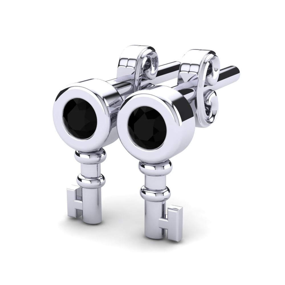 18k White Gold Black Sapphire Kid's Earring Chitsa