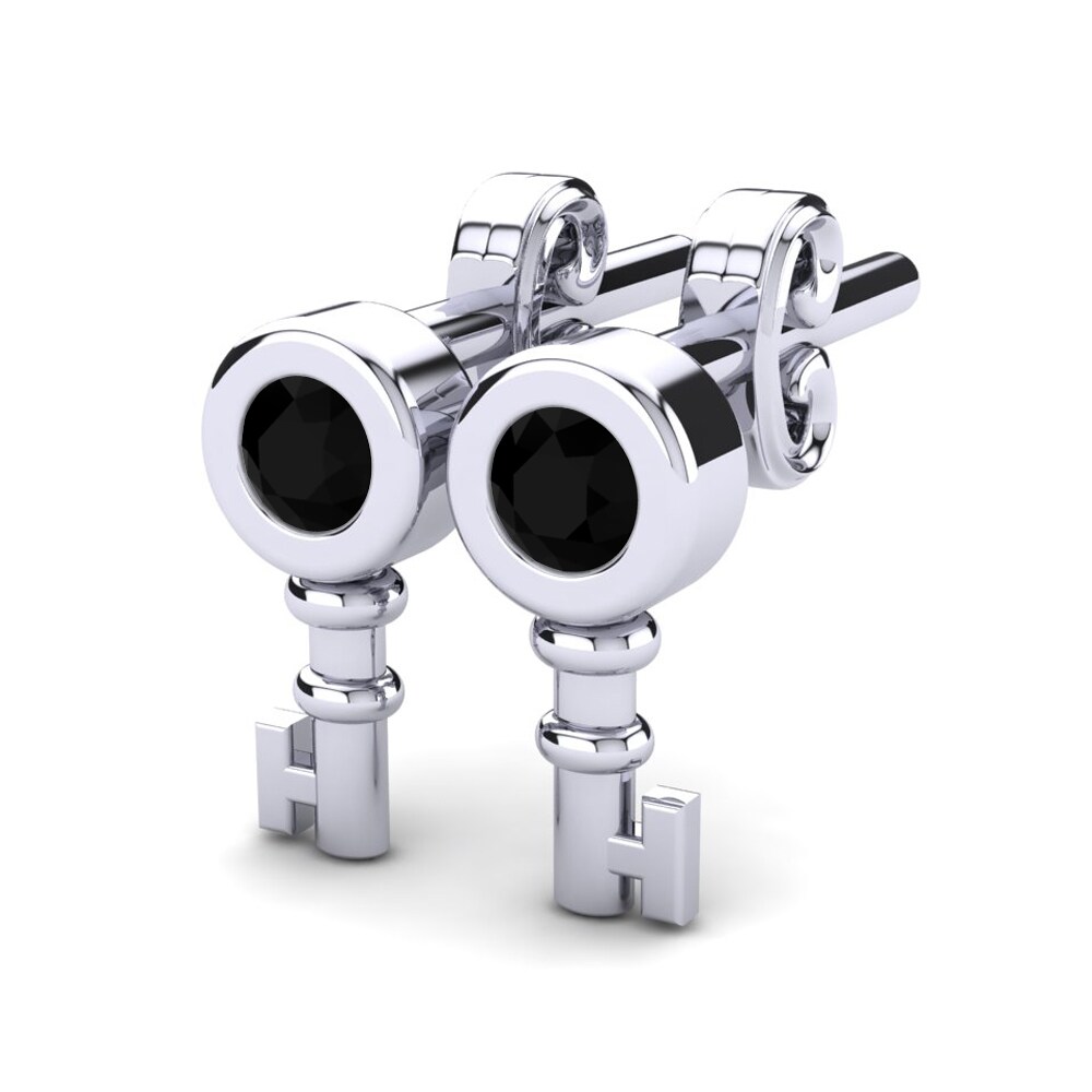 18k White Gold Black Diamond Kid's Earring Chitsa