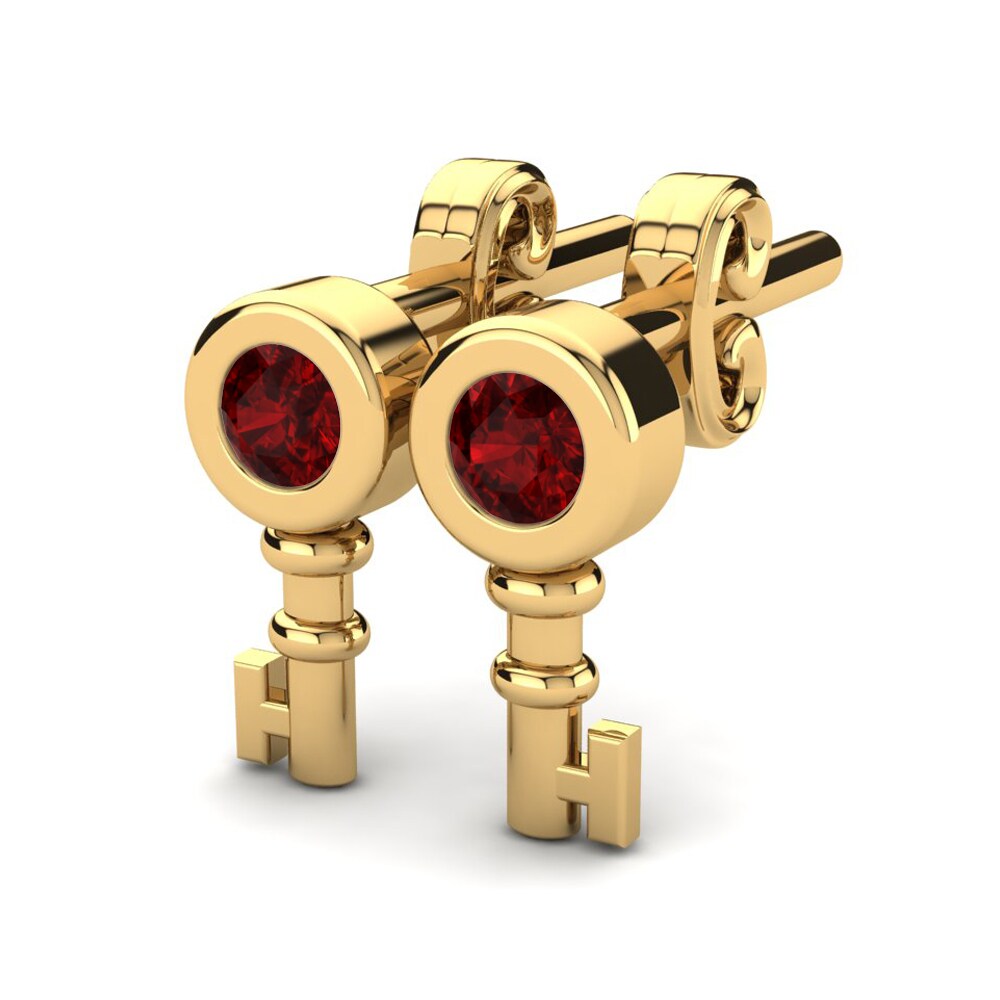 14ct Yellow Gold Ruby Kid's Earring Chitsa