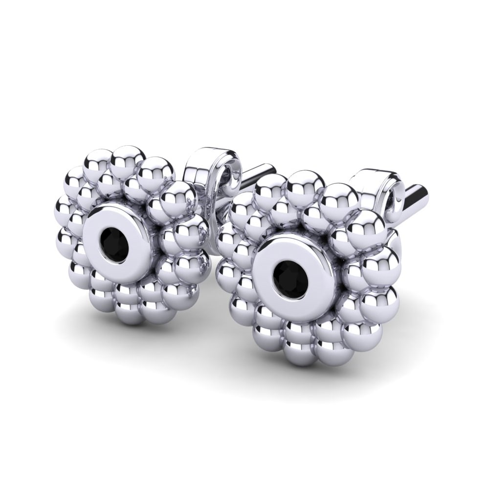 18k White Gold Black Diamond Kid's Earring Chibuzo