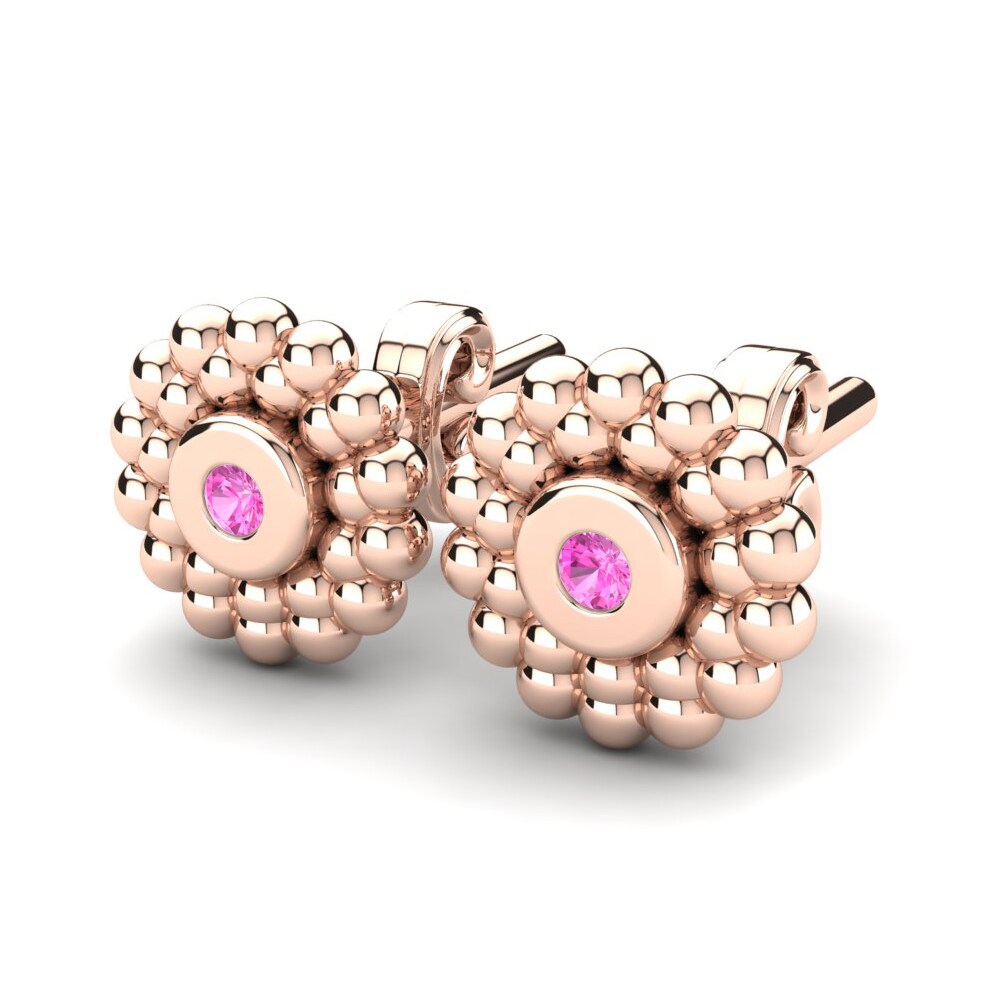 14k Rose Gold Pink Tourmaline Kid's Earring Chibuzo