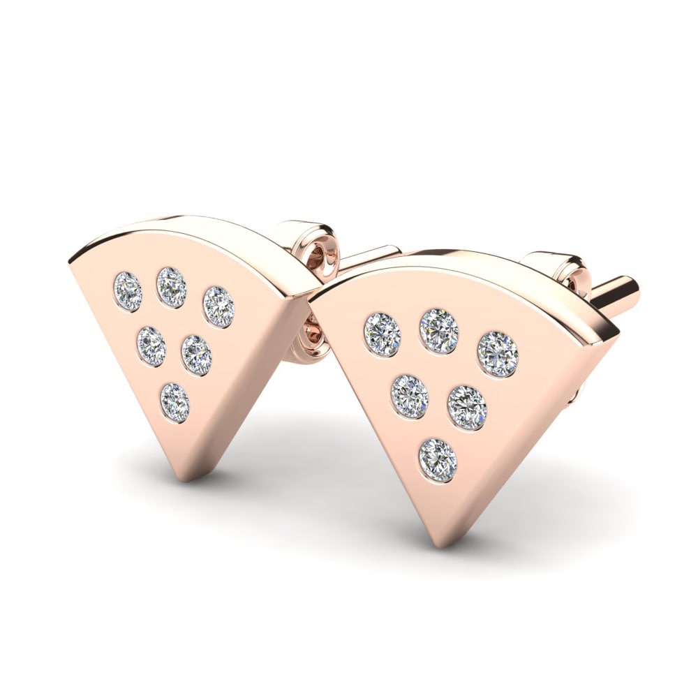 Or rose 14k Diamant De Synthèse Boucle d'oreille enfant Cherish