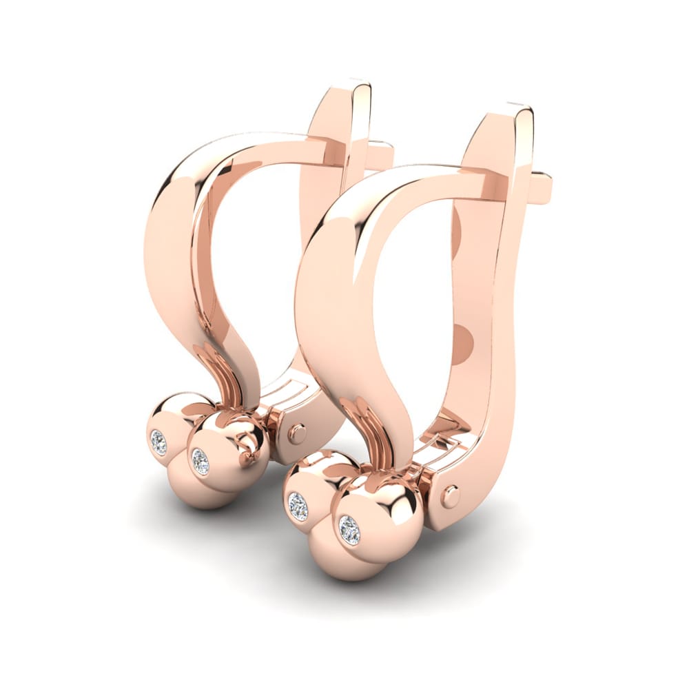 Or rose 14k Diamant De Synthèse Boucle d'oreille enfant Charmica
