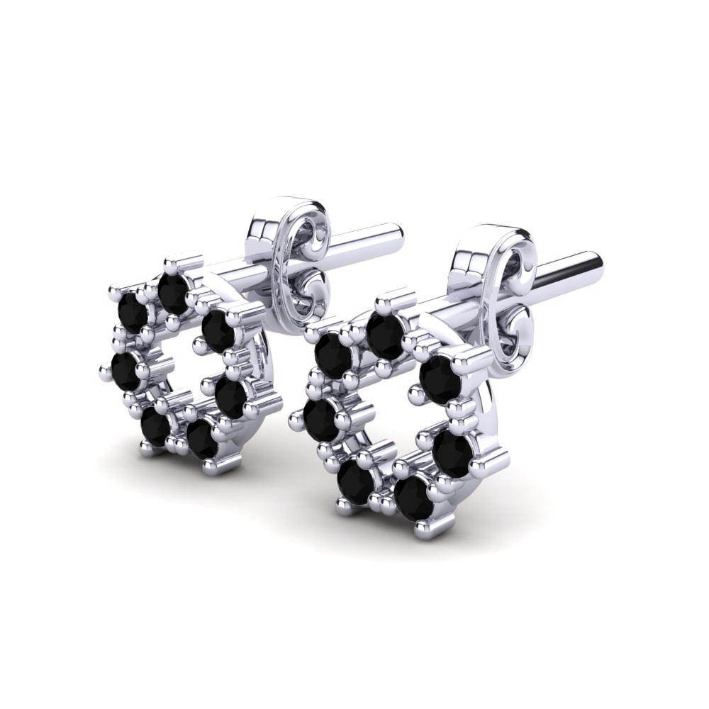 18k White Gold Black Sapphire Kid's Earring Cedella