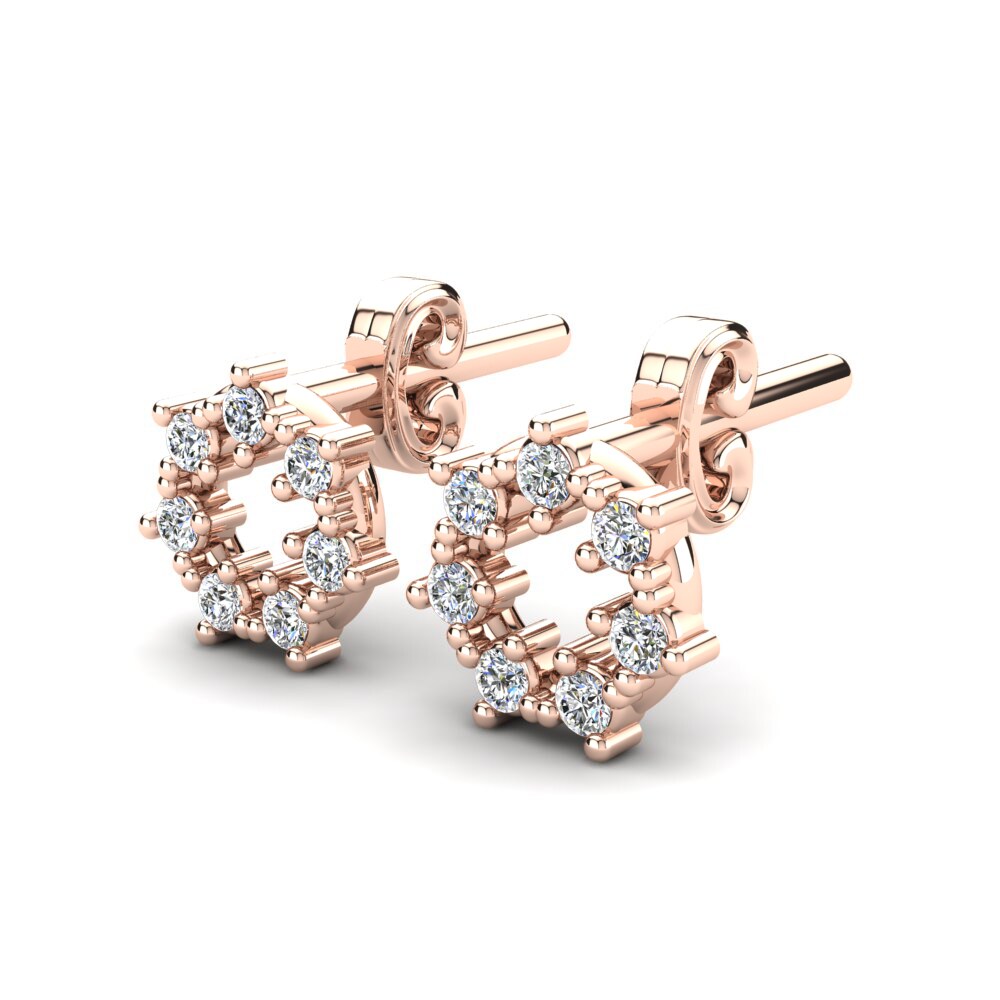 Or rose 14k Diamant De Synthèse Boucle d'oreille enfant Cedella