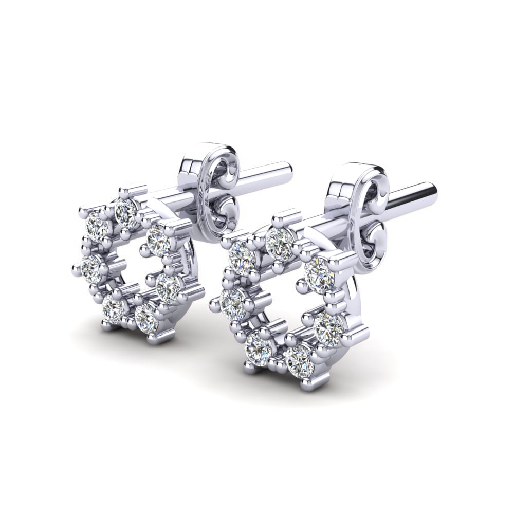 Or Blanc 14k Diamant De Synthèse Boucle d'oreille enfant Cedella