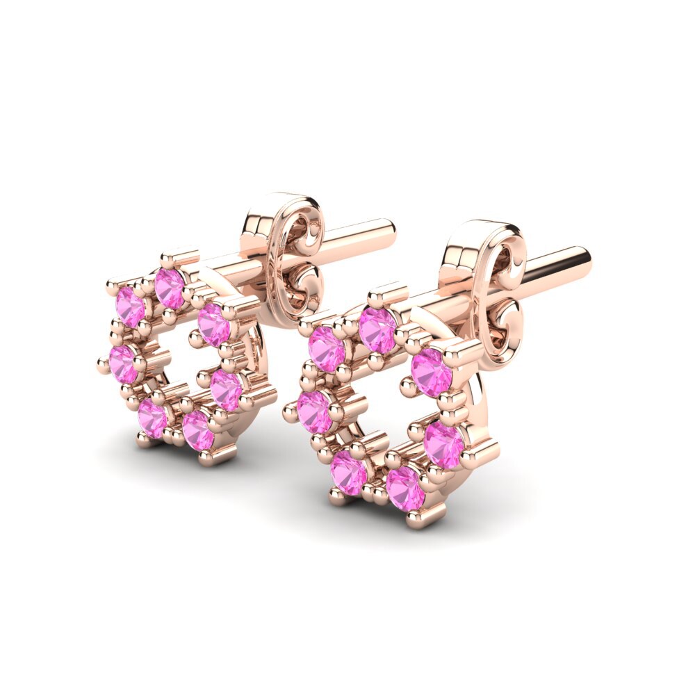 14k Rose Gold Pink Tourmaline Kid's Earring Cedella