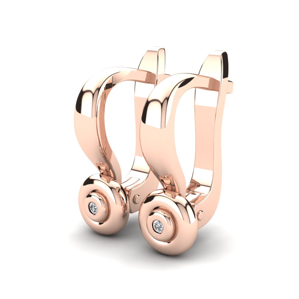 Or rose 14k Diamant De Synthèse Boucle d'oreille enfant Candiss