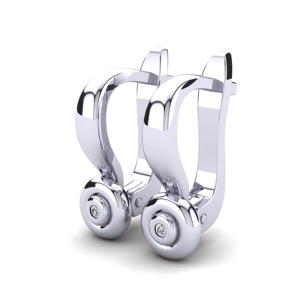 Or Blanc 14k Diamant De Synthèse Boucle d'oreille enfant Candiss