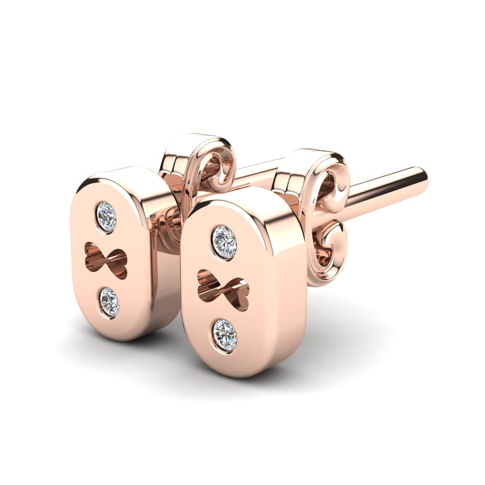 Or rose 14k Diamant De Synthèse Boucle d'oreille enfant Busisa
