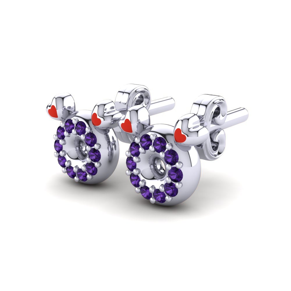 18k White Gold Amethyst Kid's Earring Beel