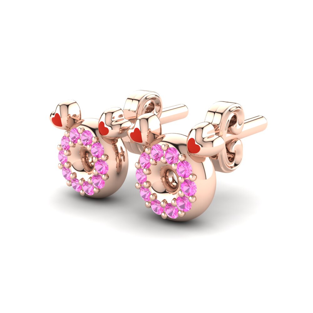 14k Rose Gold Pink Tourmaline Kid's Earring Beel