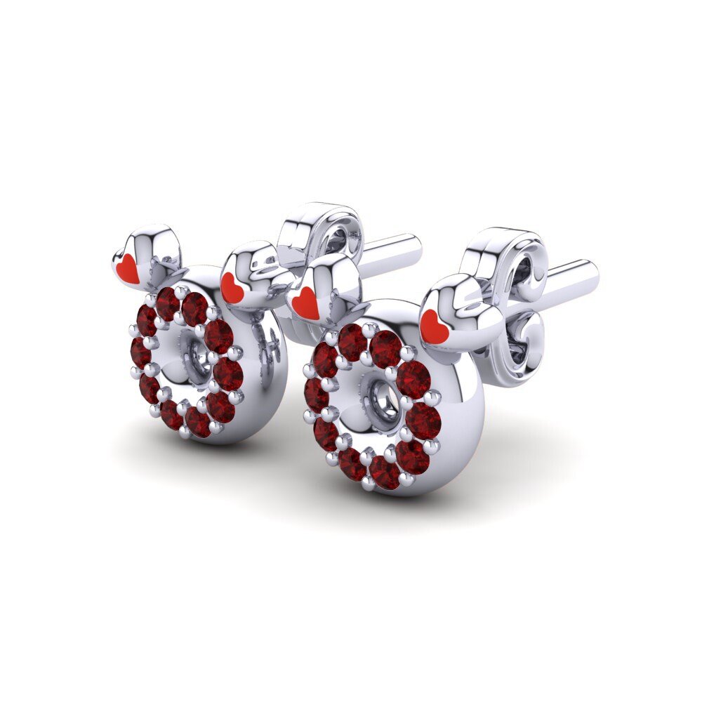 18k White Gold Ruby Kid's Earring Beel