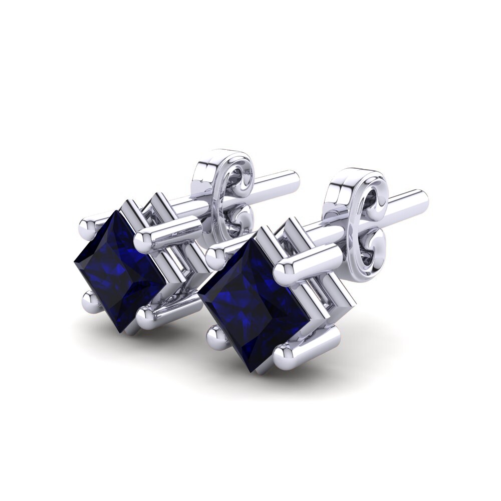 18K White Gold Sapphire Kids Earring Beagle